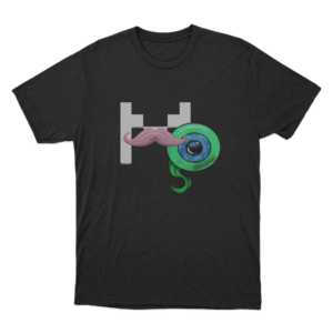 M Eye Mustache T Shirt Black