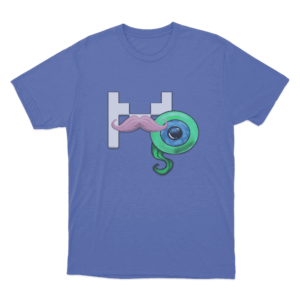 M Eye Mustache T Shirt Blue
