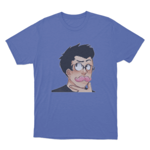 Mustache Guy T Shirt Blue