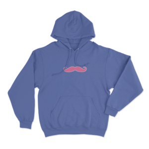 Pink Mustache Hoodie Blue 1