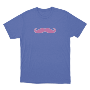 Pink Mustache T Shirt Blue