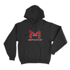 Red M Logo Hoodie Black 1
